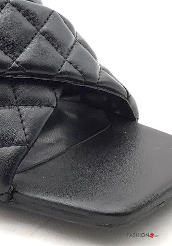 Zapatos de tacón alto imitación de cuero punta abierta - ph 3