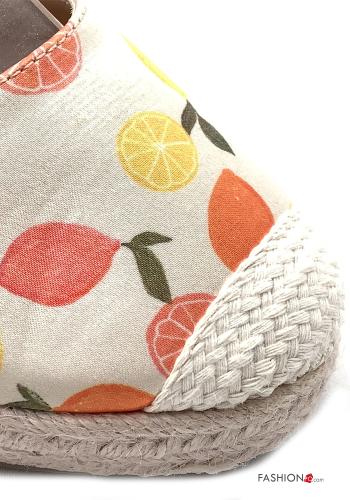 Bedrucktes Espadrilles Keilabsatz mit Knöchelriemen - ph 3