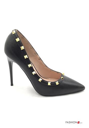 Zapatos de tacón alto imitación de cuero con tachuelas - ph 2