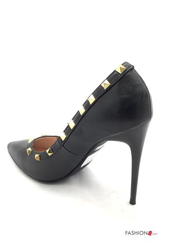Zapatos de tacón alto imitación de cuero con tachuelas - ph 4