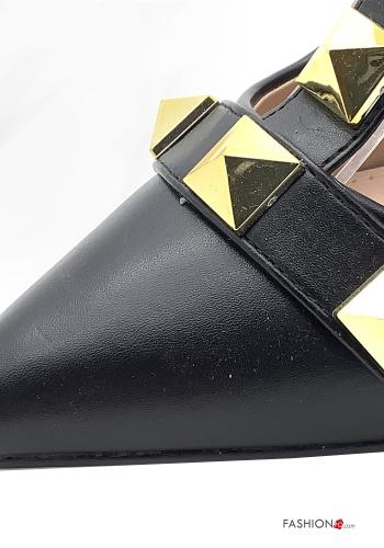 Zapatos de tacón alto imitación de cuero con tachuelas con correa - ph 3