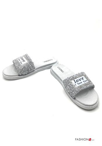 Set 36 paia Ciabatte Fantasia scritta con strass - ph 2