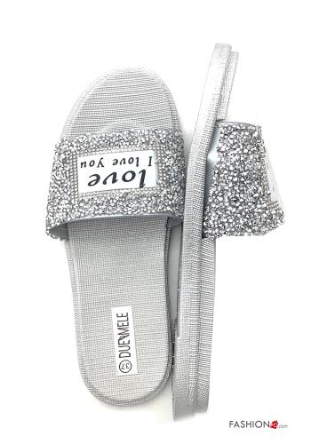 Set 36 paia Ciabatte Fantasia scritta con strass - ph 3