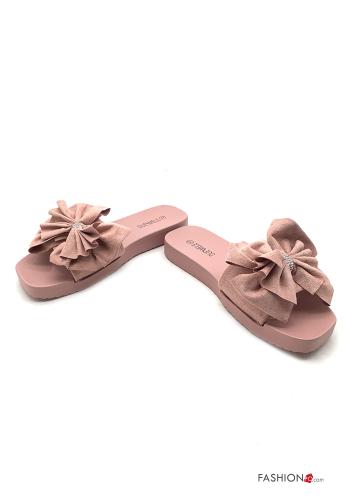 Conjunto de 36 pares Sandalias planas Gamuza con moño con brillantes - ph 2