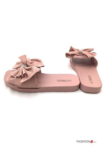 Conjunto de 36 pares Sandalias planas Gamuza con moño con brillantes - ph 5