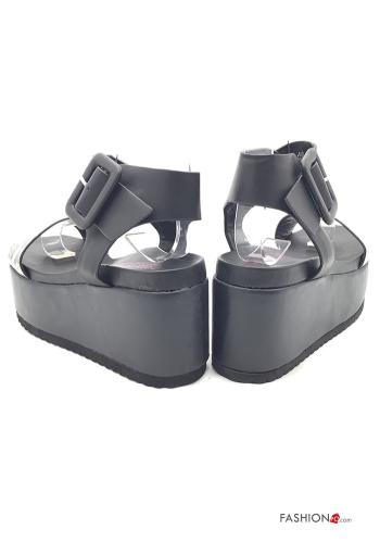 Snake print faux leather open toe Sandals Ankle strap - ph 4