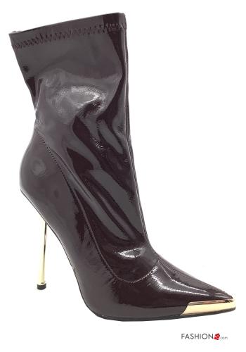 Scarpe con tacco a punta ecopelle slip-on con zip - ph 1