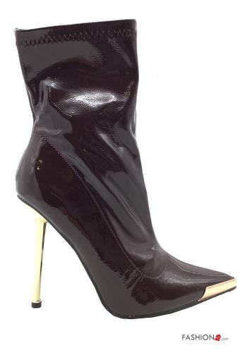 Scarpe con tacco a punta ecopelle slip-on con zip - ph 2