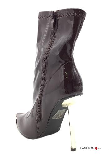 Scarpe con tacco a punta ecopelle slip-on con zip - ph 3