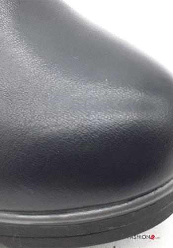 Kroko-Optik Kunstleder Stiefeletten mit Reißverschluss Keilabsatz - ph 4