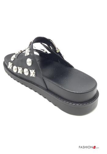 faux leather Sandals with studs - ph 3