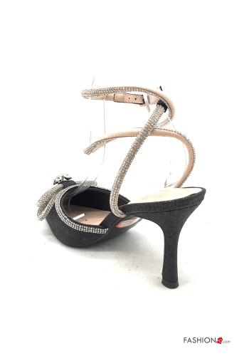 Zapatos de tacón alto zapatos de punta con brillantes con correa - ph 3