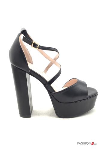 faux leather platform open toe Heeled shoes Ankle strap - ph 2