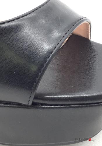 faux leather platform open toe Heeled shoes Ankle strap - ph 4
