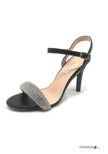 Chaussures à talons bout ouvert avec strass à sangle - ph 1