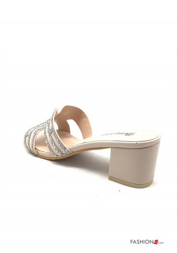 open toe High Heel mit Strasssteinen - ph 3