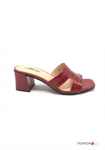 Kroko-Optik Kunstleder mit eckiger spitze open toe High Heel - ph 2