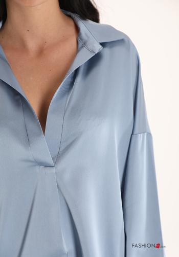 Bluse  V-Ausschnitt Satin - ph 4