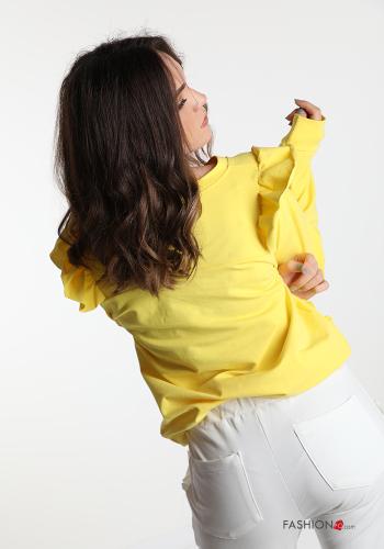 Sweatshirt aus Baumwolle  mit Volants - ph 2