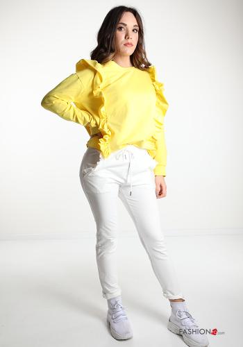 Sweatshirt aus Baumwolle  mit Volants - ph 5