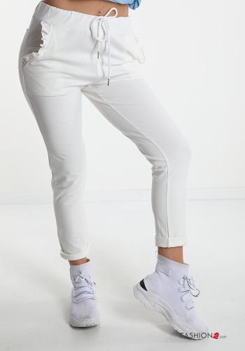 Pantalons en Coton  avec poches avec noeud - ph 1