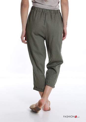 Trousers in Linen  with pockets with ribbon - ph 2