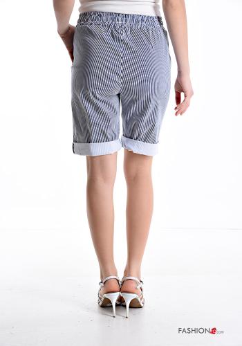 Striped knee-length Bermuda with drawstring with elastic with pockets - ph 2