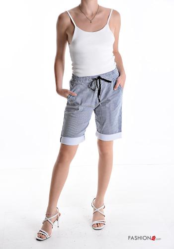 Striped knee-length Bermuda with drawstring with elastic with pockets - ph 5