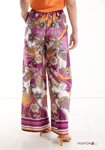 Pantalone Fantasia floreale con tasche con fiocco - ph 2