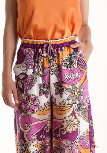 Pantalone Fantasia floreale con tasche con fiocco - ph 4