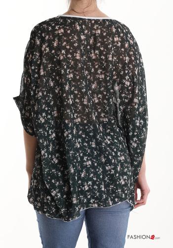 Blumenmuster kurze ärmel Bluse - ph 2