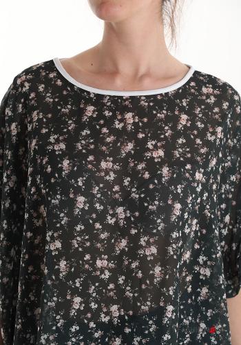 Blumenmuster kurze ärmel Bluse - ph 4