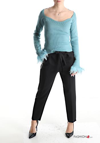 Jersey con plumas escote bardot - ph 5