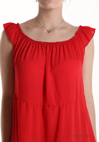 knielanger Ärmelloses Kleid mit Volants - ph 4