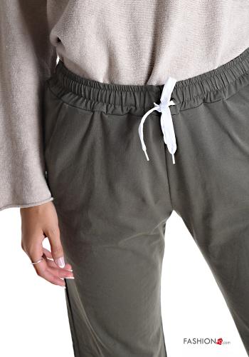 Hose aus Baumwolle mit Taschen mit gummizug mit kordelzug - ph 4