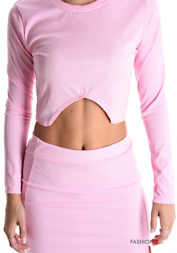Ribbed Co-ord with elastic with split - ph 4