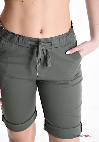 Bermuda in Cotone al ginocchio con elastico con tasche con coulisse - ph 4