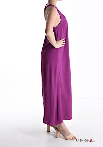 Robe longue à dos nu sans manches décolleté profond - ph 3