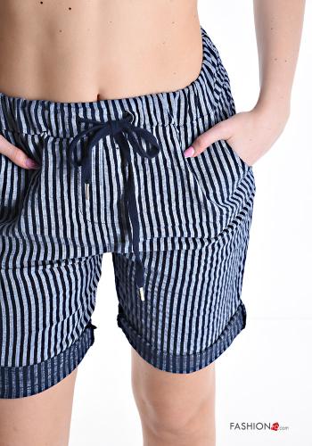 Bermuda in Cotone Fantasia righe con tasche con coulisse - ph 4