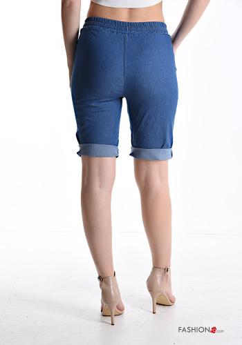 skinny Cotton Bermuda with drawstring with elastic with pockets - ph 2