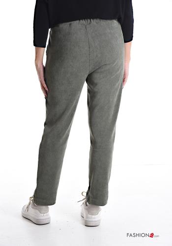 Gerippte Hose mit Taschen mit gummizug mit kordelzug - ph 2