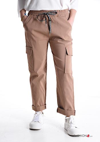 Pantalone con elastico con tasche con coulisse