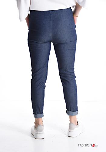 Denim Hose aus Baumwolle mit kordelzug mit gummizug - ph 2