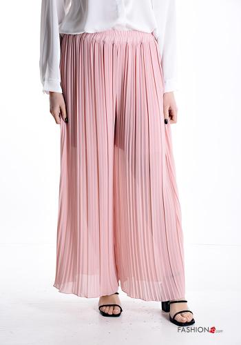 pleated wide leg Trousers with elastic