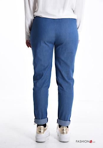 Denim Hose aus Baumwolle mit kordelzug mit gummizug - ph 2