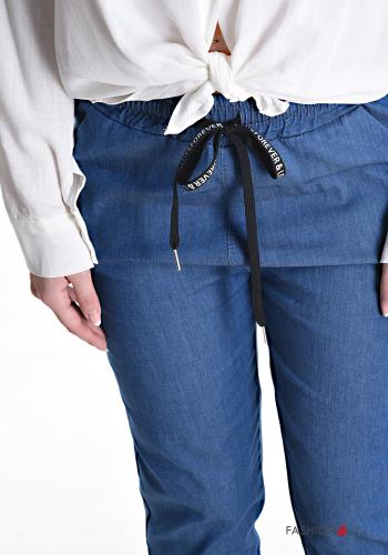 Denim Hose aus Baumwolle mit kordelzug mit gummizug - ph 4