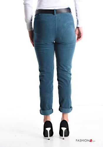 Pantalone in Cotone in velluto con cintura con tasche - ph 2