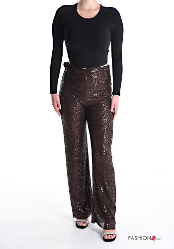 wide leg Hose mit Pailletten mit gummizug - ph 5