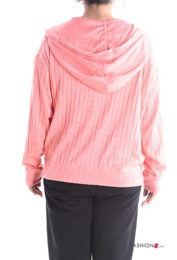 long sleeve Sweater with pockets with hood with zip - ph 2