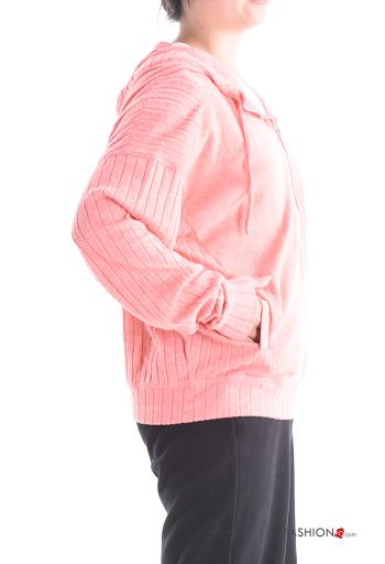 long sleeve Sweater with pockets with hood with zip - ph 3